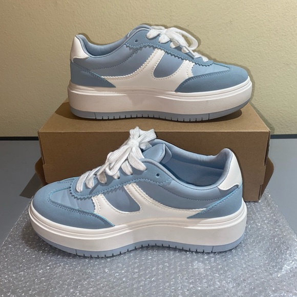 NaNa Light Blue & White Platform Sneakers, Size 6.5 - Picture 5 of 17